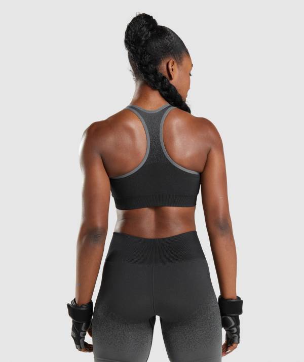 Damske Športové Podprsenky Gymshark Adapt Ombre Seamless Čierne Siva | LI0683542